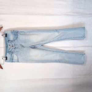 Refuge Light Wash Faded Midrise Double Button Skinny Jean Size 0